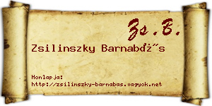 Zsilinszky Barnabás névjegykártya